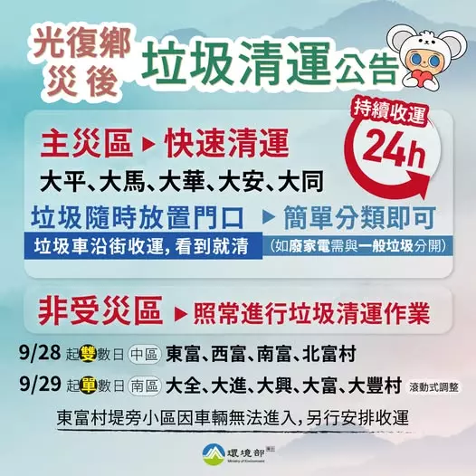 光復鄉垃圾清運公告