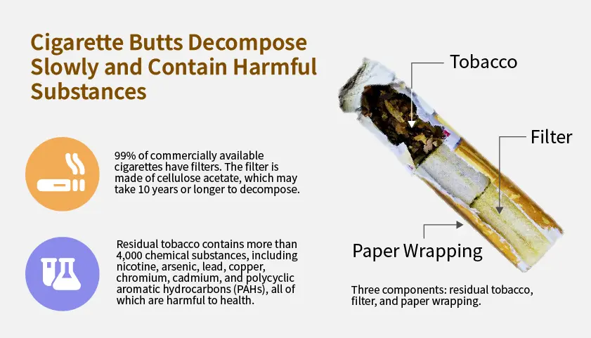 Cigarette Butts Decompose Slowly