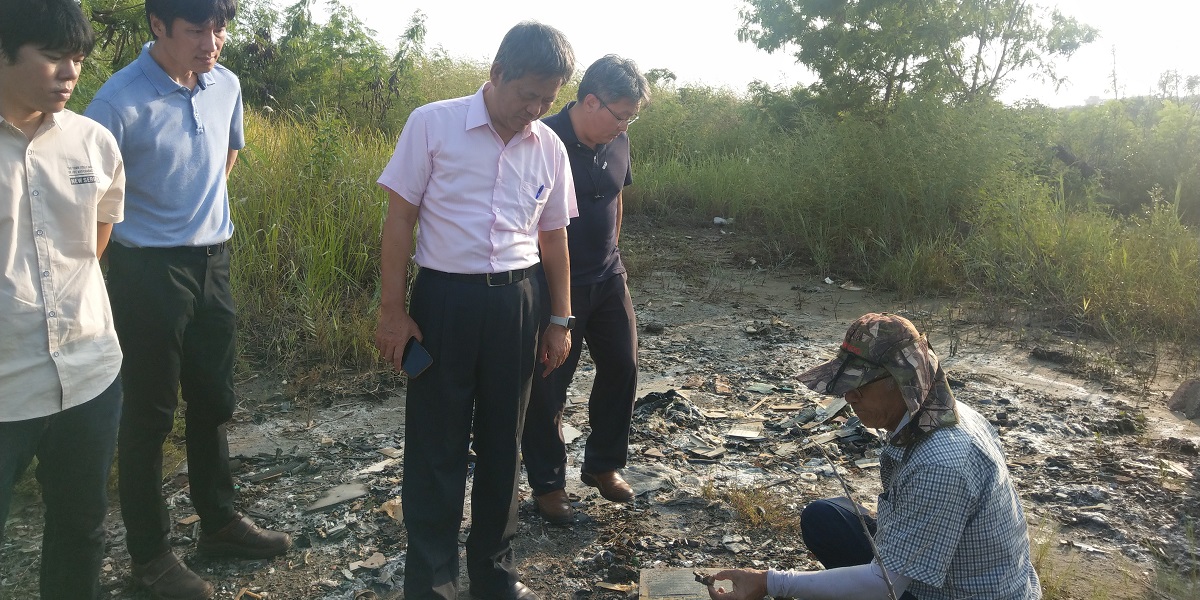 本署顏署長旭明視察二仁溪河道廢棄物污染情形