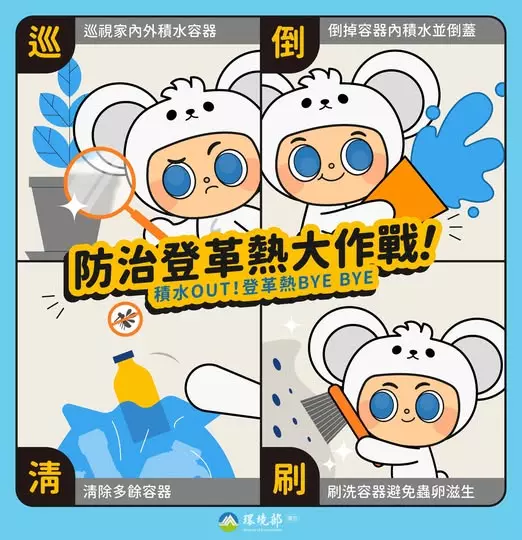 預防登革熱黃金四招